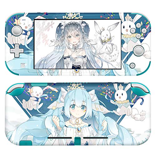 DLseego Kompatibel für Switch Lite Skin, Cute Girl Wrap Vinyl Decal Aufkleber Full Set Faceplate Schutzhülle für Switch Lite Konsole- Blau von DLseego