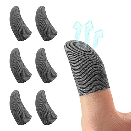 DLseego PUBG Mobile Game Controller Finger Sleeve Sets [6 Pack], Glattes Dünnes Atmungsaktiv Anti-Sweat-Empfindliche Voll Touch Screen-Joystick-Finger Set für Knives Out/Rules of Survival von DLseego