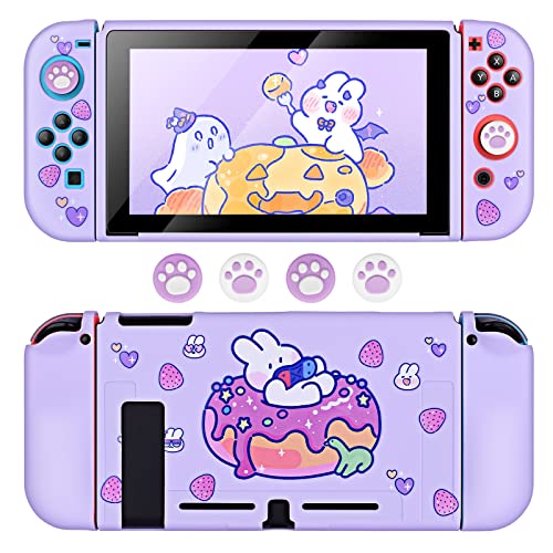 DLseego Schutzhülle Kompatibel mit Nintendo Switch, Andockbare TPU-Abdeckung mit 4 Niedlichen Daumengriffkappen, Zubehör für Kratzfestes und Stoßdämpfendes Design für Switch 2017- Hase DLseego Schutzhülle Kompatibel mit Nintendo Switch, Andockbare TPU-Abdeckung mit 4 Niedlichen Daumengriffkappen, Zubehör für Kratzfestes und Stoßdämpfendes Design für Switch 2017- Hase von DLseego