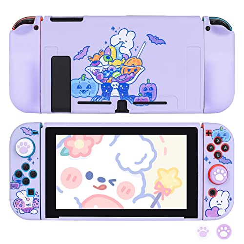 DLseego Schutzhülle Kompatibel mit Switch, Andockbare TPU-Abdeckung mit 4 Niedlichen Daumengriffkappen, Zubehör für Kratzfestes und Stoßdämpfendes Design für Switch 2017- Lila Kaninchen DLseego Schutzhülle Kompatibel mit Switch, Andockbare TPU-Abdeckung mit 4 Niedlichen Daumengriffkappen, Zubehör für Kratzfestes und Stoßdämpfendes Design für Switch 2017- Lila Kaninchen von DLseego