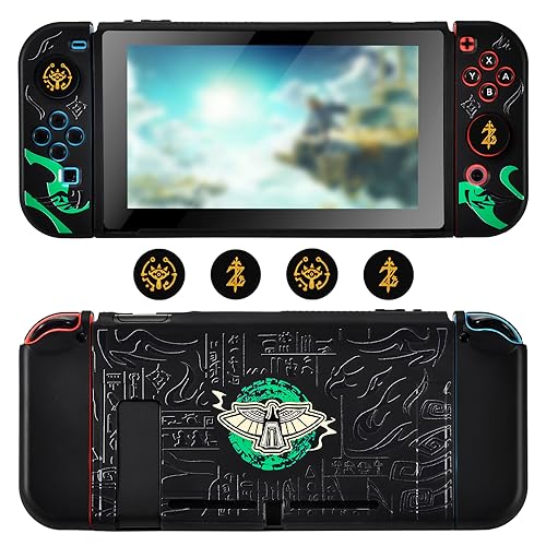 DLseego Schutzhülle Kompatibel mit Switch 2017 Version,cool andockbare Switch Hülle,weiche Schutzhülle mit Joycon-Abdeckung und Switch Joystick Kappen,Stoßdämpfung und Anti-Rutsch,Gleitschirm DLseego Schutzhülle Kompatibel mit Switch 2017 Version,cool andockbare Switch Hülle,weiche Schutzhülle mit Joycon-Abdeckung und Switch Joystick Kappen,Stoßdämpfung und Anti-Rutsch,Gleitschirm von DLseego
