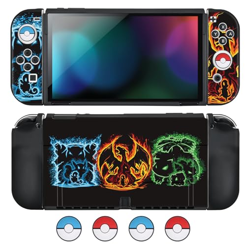 DLseego Schutzhülle Kompatibel mit Switch OLED,Schlanke Weiche Dockable Schutzhülle mit 4 Switch Joystick Kappen,Kratzfeste Stoßdämpfung Switch OLED Hülle,Elfen OLED von DLseego