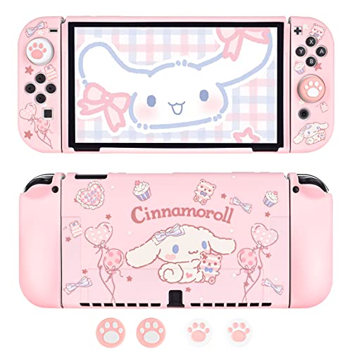 DLseego Schutzhülle für Nintendo Switch OLED Modell, Andockbare TPU Abdeckung mit 4 Daumengriffen, Shock-Absorption und Anti-Scratch Design Zubehör für Switch OLED2021 - Rosa DLseego Schutzhülle für Nintendo Switch OLED Modell, Andockbare TPU Abdeckung mit 4 Daumengriffen, Shock-Absorption und Anti-Scratch Design Zubehör für Switch OLED2021 - Rosa von DLseego
