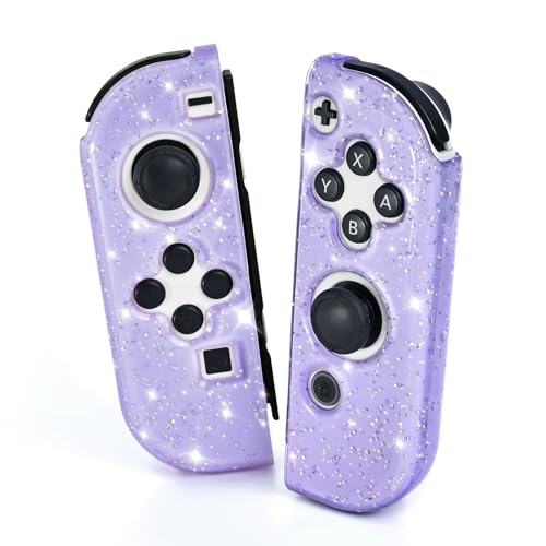 DLseego Schutzhülle für Switch/Switch OLED Controller, Transparenz Glitter Soft TPU Switch Joycon Controller Schutz Grip Case Shell,Linke und Rechte Griffe, Lila DLseego Schutzhülle für Switch/Switch OLED Controller, Transparenz Glitter Soft TPU Switch Joycon Controller Schutz Grip Case Shell,Linke und Rechte Griffe, Lila von DLseego