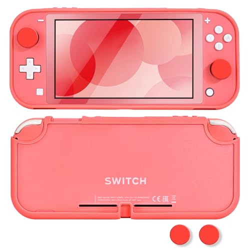 DLseego Schutzhülle für Switch Lite Konsole 2019, rutschfest, stoßdämpfend, Kunststoff, harte Tragetasche und Joy Con-Controller mit 2 niedlichen Daumengriffkappen, Rot DLseego Schutzhülle für Switch Lite Konsole 2019, rutschfest, stoßdämpfend, Kunststoff, harte Tragetasche und Joy Con-Controller mit 2 niedlichen Daumengriffkappen, Rot von DLseego