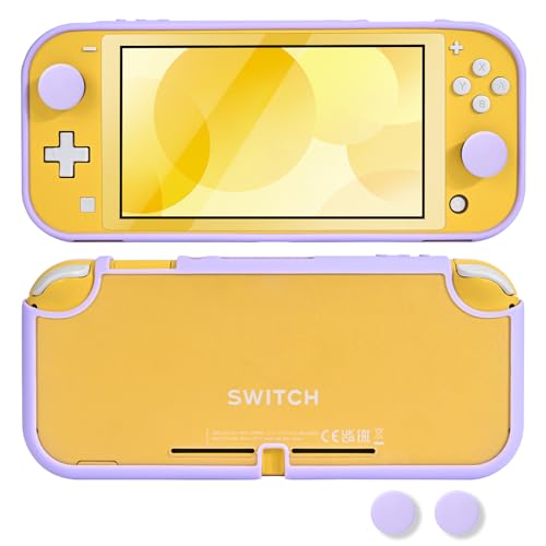 DLseego Schutzhülle für Switch Lite Konsole 2019, rutschfest, stoßdämpfend, Kunststoff, harte Tragetasche und Joy Con-Controller mit 2 niedlichen Daumengriffkappen, Violett DLseego Schutzhülle für Switch Lite Konsole 2019, rutschfest, stoßdämpfend, Kunststoff, harte Tragetasche und Joy Con-Controller mit 2 niedlichen Daumengriffkappen, Violett von DLseego