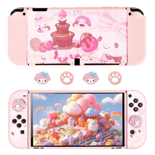 DLseego Schutzhülle für Switch OLED,Dockable Weiche Hülle für Switch OLED Niedliches Thema Switch OLED hülle mit weich Joycon Abdeckung und 4 Joystick Kappen,Häschen Dessert DLseego Schutzhülle für Switch OLED,Dockable Weiche Hülle für Switch OLED Niedliches Thema Switch OLED hülle mit weich Joycon Abdeckung und 4 Joystick Kappen,Häschen Dessert von DLseego