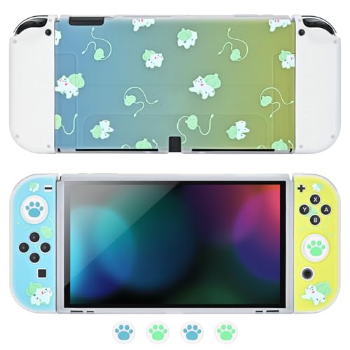 DLseego Schutzhülle für Switch OLED Modell 2021, Matte Klare Silikonabdeckung Farbverlauf für Switch OLED Hülle mit 4 Joystick Kappen, Stoßfest und Anti-Rutsch Design,Poke Frosch DLseego Schutzhülle für Switch OLED Modell 2021, Matte Klare Silikonabdeckung Farbverlauf für Switch OLED Hülle mit 4 Joystick Kappen, Stoßfest und Anti-Rutsch Design,Poke Frosch von DLseego