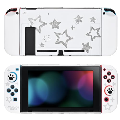 DLseego Hülle Kompatibel mit Switch, Slim Hard Dockable Cover PC Switch Schutzhülle mit Switch Case und 2PCS Joystick Caps und 1PC Dekorative Laserkarte,Sterne DLseego Hülle Kompatibel mit Switch, Slim Hard Dockable Cover PC Switch Schutzhülle mit Switch Case und 2PCS Joystick Caps und 1PC Dekorative Laserkarte,Sterne von DLseego