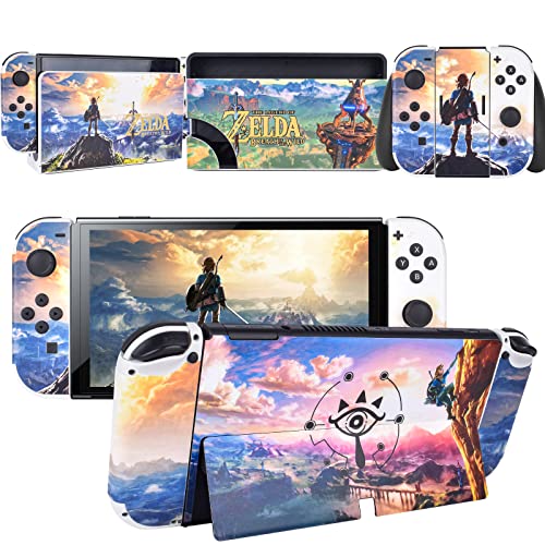 DLseego Skin Sticker Kompatibel mit Switch OLED, Protector Wrap Cover Dekoration Decal Full Set Faceplates Aufkleber für Switch OLED Konsole -Der Schwertkämpfer von DLseego