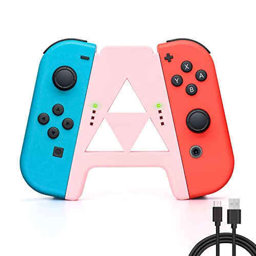 DLseego Slide Joy Con Ladegriff für Switch/Switch OLED Potable Joy Con Ladegerät Controller Komfortgriff Geschwindigkeit Aufladen während des Spielens mit 1 Typ-C-Datenkabel – Pink DLseego Slide Joy Con Ladegriff für Switch/Switch OLED Potable Joy Con Ladegerät Controller Komfortgriff Geschwindigkeit Aufladen während des Spielens mit 1 Typ-C-Datenkabel – Pink von DLseego