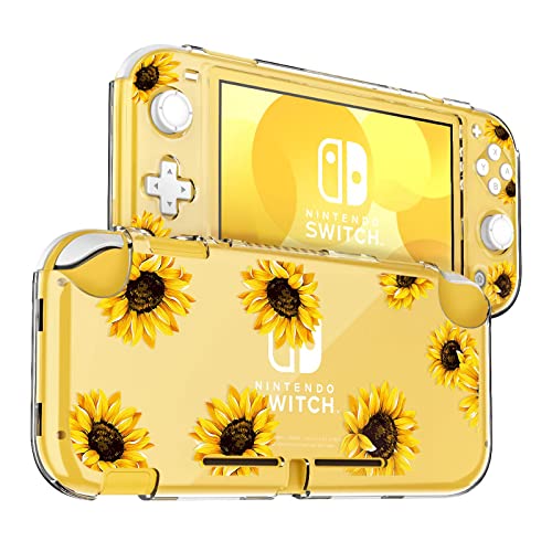 DLseego Sonnenblume Schmetterling Blume Floral Switch Lite Schutzhülle Klar 2 Stück Split Full Wrap PC Hartschale Anti-Kratzer Rundumschutz Abdeckung für Switch 2019 Modell von DLseego
