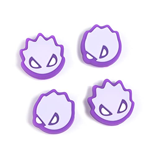 DLseego Thumb Grip Caps für Switch,Niedlich Geist 3D Analog Joystick Kappe, weiche Silikon Daumensticks Kappen Kompatibel mit Switch Lite/Switch OLED Joy C-o-n,Lila von DLseego