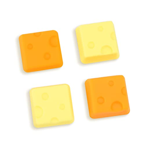 DLseego Thumb Grip Caps für Switch,Niedlich Käse 3D Analog Joystick Kappe, weiche Silikon Daumensticks Kappen Kompatibel mit Switch Lite/Switch OLED Joy C-o-n, Gelb von DLseego