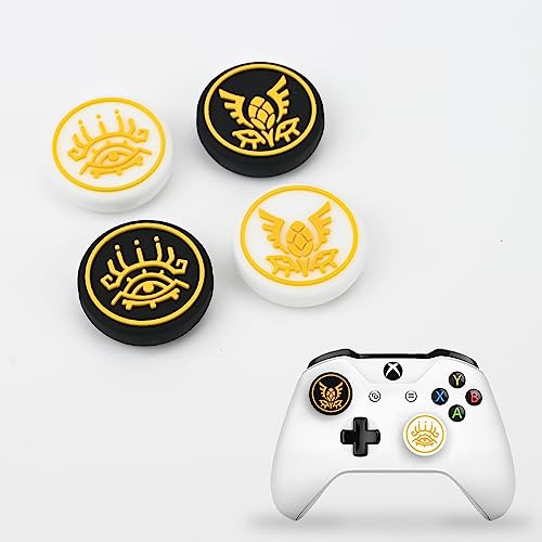 DLseego Thumbstick Kappen Grip Set Caps für Xbox Series X PS5 PS4 Switch Pro Controller,Joystick Schutz Anhänge,Thumb-Stick Grip PS4 PS5 Zubehör,Schwarze und weiße Augen von DLseego