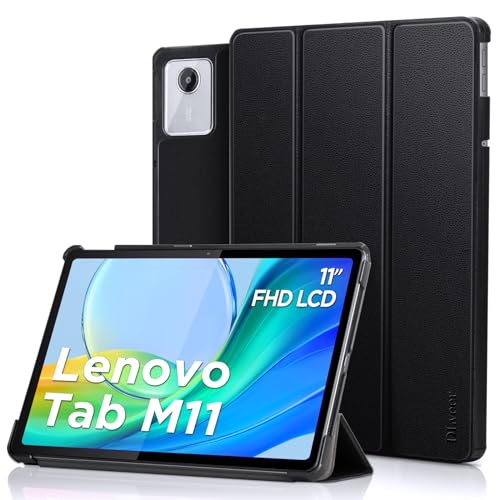 DLveer Hülle für Lenovo Tab M11 Tablet 11 Zoll (TB330FU/TB330XU), Slim Smart PU Leder Schutzhülle mit Stander, Auto Schlaf/wach Funktion, Schwarz von DLveer