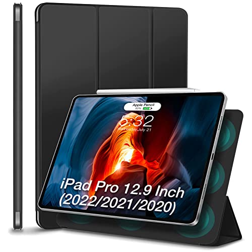 DLveer Magnetische Hülle für iPad Pro 12.9 Zoll 6/5/4 Generation Tablette,Ultra Schlank leichte Schutzhülle mit Schlaf/Aufwach, iPad Pro 12.9 Hülle 2022,für iPad Pro 12.9 2022/2021/2020,Schwarz von DLveer
