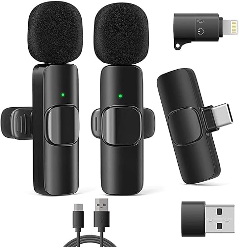 DM-Digital Kabelloses Lavalier-Mikrofon, universell, (Android, PC, Apple) – Clip für Interviews Youtube Facebook Live Podcasts TikTok – Live-Streaming Mikrofon Krawatte, kabellos von DM-Digital