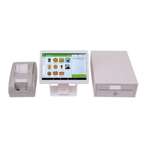 DMETE Registrierkasse 10-Zoll-POS-Maschinensystem Registrierkasse mit Drucker und Kassenbox mit Software für kleine Unternehmen(HS-001) von DMETE