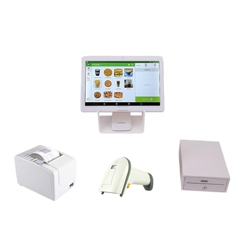 DMETE Registrierkasse 10-Zoll-POS-Maschinensystem Registrierkasse mit Drucker und Kassenbox mit Software für kleine Unternehmen(HS-002) von DMETE