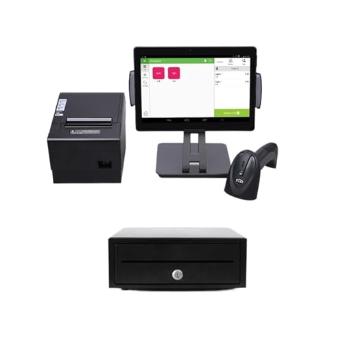 DMETE Registrierkasse 10-Zoll-POS-Maschinensystem Registrierkasse mit Drucker und Kassenbox mit Software für kleine Unternehmen(HS-003) von DMETE