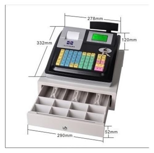 DMETE Registrierkasse 3000U Registrierkasse, geeignet for Restaurants/Supermärkte/Bekleidungsgeschäfte/Hamburgerläden/Milchteeläden für kleine Unternehmen von DMETE