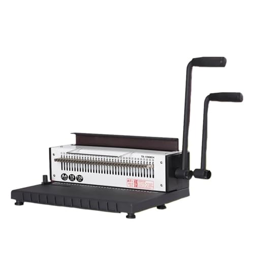 Lochbinder Manuelle Spiralbindemaschine aus Metall, 34 Löcher, quadratisch, 4 x 4 mm, Fotoalbum, A4, Papierbinde-Stanzmaschine TD-1500B34 Arbeitssparend(Square hole) von DMETE