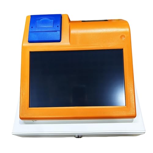 Registrierkasse Intelligente kleine Registrierkasse, 11-Zoll-Touchscreen Englische Fast-Food-Milchtee-elektronische Registrierkasse für kleine Unternehmen(Orange) von DMETE