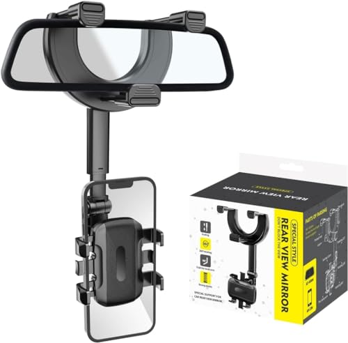 DMJWAN Universal 360° drehbarer und einziehbarer Handyhalter für Auto Rückspiegel, geeignet für Smartphones 3-7 Zoll DMJWAN Universal 360° drehbarer und einziehbarer Handyhalter für Auto Rückspiegel, geeignet für Smartphones 3-7 Zoll von DMJWAN