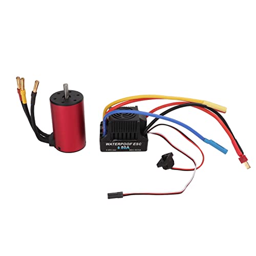 BÜRSTENLOSER MOTOR AUS ALUMINIUMLEGIERUNG, ROTER MOTOR MIT 80A ELEKTRONISCHEM GESCHWINDIGKEITSREGLER-KIT FÜR RC-AUTOS BÜRSTENLOSER MOTOR AUS ALUMINIUMLEGIERUNG, ROTER MOTOR MIT 80A ELEKTRONISCHEM GESCHWINDIGKEITSREGLER-KIT FÜR RC-AUTOS von DMLENGOIN