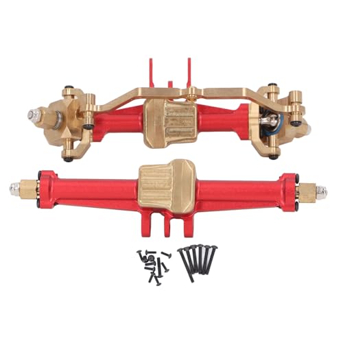 RC Front -Heck -Achsen -Set Leichte Messingabdeckungen, verbesserte Stabilitätshandhabung für Traxxas 4M RC -Auto [Upgrade -Zubehör] (Rot) von DMLENGOIN