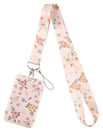 Umhängeband mit Blumenmuster, Hartplastik, Namensschild-Hülle für Schlüsselkarten, Arbeits-Schlüsselanhänger, Schlüsselband für Damen, Herren Umhängeband mit Blumenmuster, Hartplastik, Namensschild-Hülle für Schlüsselkarten, Arbeits-Schlüsselanhänger, Schlüsselband für Damen, Herren von DMLSKY