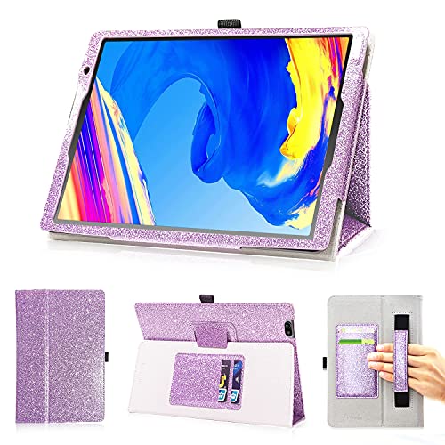 DMLuna Schutzhülle für Vankyo MatrixPad S20 Tablet 25,4 cm (10 Zoll), PU-Leder, Standfunktion, Handschlaufe und Kartenschlitz, Violett von DMLuna