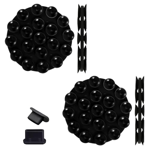 DMNQ 2 Pcs Handyhalterung Saugnapf Silikon Saugnapf Handy Silikon Handyhalterung Handy Saugnapf Doppelseitige Saugnapf-Handyhalterung Anti-Rutsch-Handyhalter Und 2 Handy-Staubstecker Schwarz DMNQ 2 Pcs Handyhalterung Saugnapf Silikon Saugnapf Handy Silikon Handyhalterung Handy Saugnapf Doppelseitige Saugnapf-Handyhalterung Anti-Rutsch-Handyhalter Und 2 Handy-Staubstecker Schwarz von DMNQ