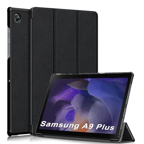 DMNYDM Hülle für Samsung Galaxy Tab A9 Plus 11" 2023 Model (SM-X210/X216/X218), Schutzhülle Ultradünne PU Leder mit Standfunktion Abdeckung Kompatibel mit Galaxy Tab A9+ (Auto Schlaf/Wach),Schwarz von DMNYDM