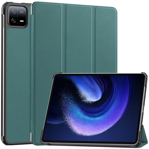 DMNYDM Hülle für Xiaomi Mi Pad 6/6 Pro (11 Zoll, Modell 2023),Dünn Ständer Harter Rücken Abdeckung Schutzhülle mit Auto Schlafen/Wachen (Grün) von DMNYDM