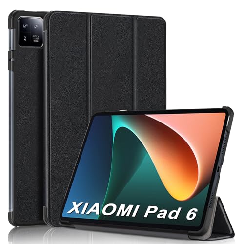 DMNYDM Hülle für Xiaomi Mi Pad 6/6 Pro 11 Zoll Modell 2023,Ultra Dünn mit Standfunktion Slim Smart Schutzhülle mit Auto Schlafen/Wachen (Schwarz) von DMNYDM