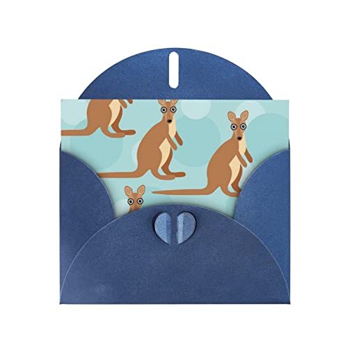 Blaue lustige Grußkarte für Känguru-Zoo, hochwertige Perlenpapier-Grußkarte, 10,2 x 15,2 cm, für Geburtstagskarte, Valentinstag, Hochzeitstag, Abschlussfeier, Einladungskarte usw. von DMORJ