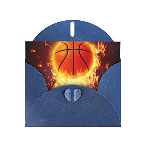 DMORJ Blaue Basketball-Grußkarte aus hochwertigem Perlenpapier, 10,2 x 15,2 cm, für Geburtstagskarte, Hochzeitstag, Einladungskarte von DMORJ