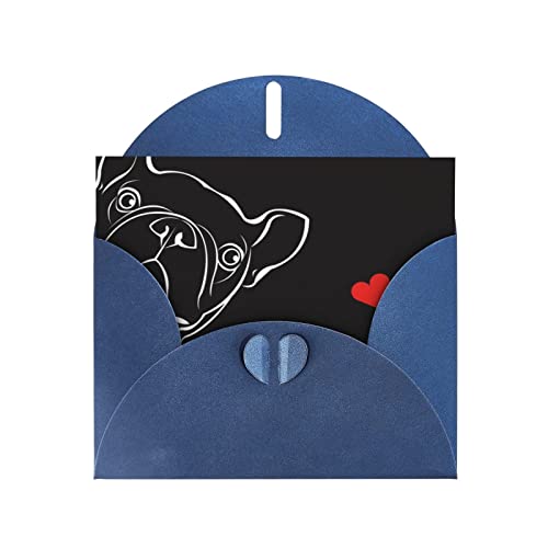 DMORJ Einladungskarte mit Perlen-Motiv, blaue französische Bulldogge, 10,2 x 15,2 cm, für Geburtstagskarte, Hochzeitstag, Einladungskarte von DMORJ