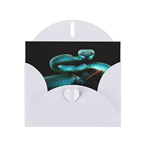 DMORJ Grußkarte mit Schlangenmotiv, hochwertig, Perlenpapier, 10,2 x 15,2 cm, für Geburtstagskarte, Party-Einladungskarte von DMORJ
