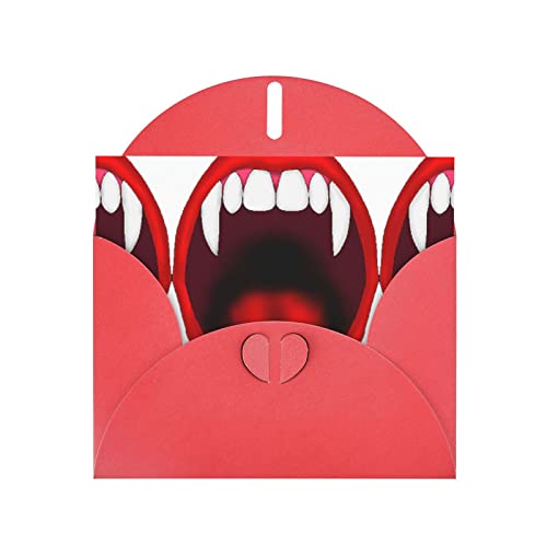 DMORJ Grußkarte mit rotem Vampir-Fledermaus, hochwertiges Perlenpapier, 10,2 x 15,2 cm, für Geburtstagskarte, Party-Einladungskarte von DMORJ
