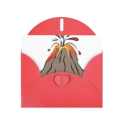 DMORJ Grußkarte mit rotem Vulkan, hochwertiges Perlenpapier, 10,2 x 15,2 cm, für Geburtstagskarte, Party-Einladungskarte von DMORJ