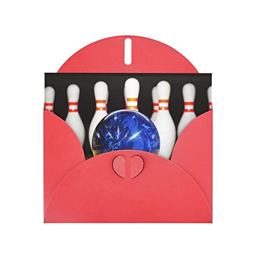 DMORJ Red Bowling Grußkarte aus hochwertigem Perlenpapier, 10,2 x 15,2 cm, für Geburtstagskarte, Hochzeitstag, Einladungskarte von DMORJ