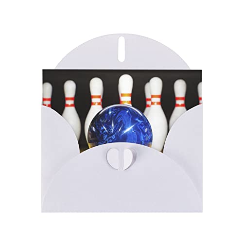 DMORJ Weiße Bowling-Grußkarte aus hochwertigem Perlenpapier, 10,2 x 15,2 cm, für Geburtstagskarte, Hochzeitstag, Einladungskarte von DMORJ