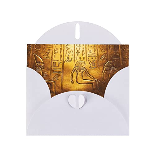 DMORJ Weiße ägyptische Hieroglyphik-Grußkarte, hochwertiges Perlenpapier, 10,2 x 15,2 cm, für Geburtstagskarte, Valentinstagskarte, Einladungskarte, Qualität von DMORJ