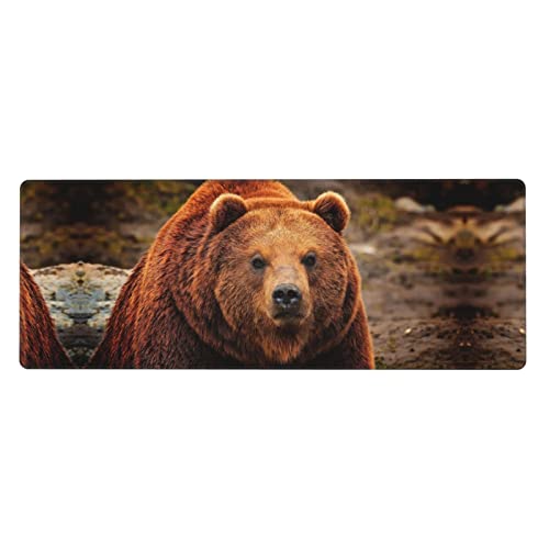 Grizzly Bear Mauspad – Schreibtischunterlage großes Gaming-Mauspad 80 x 20 cm mit genähten Kanten, rutschfeste Unterseite, wasserabweisend Grizzly Bear Mauspad – Schreibtischunterlage großes Gaming-Mauspad 80 x 20 cm mit genähten Kanten, rutschfeste Unterseite, wasserabweisend von DMORJ