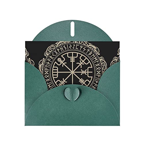 Grußkarte, Magisches Design, nordische Runen-Kompass, hochwertiges Perlenpapier, 10,2 x 15,2 cm, für Geburtstagskarte, Valentinstagskarte, Einladungskarte, Qualität von DMORJ