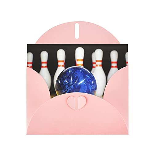 Pink Bowling Grußkarte aus hochwertigem Perlenpapier, 10,2 x 15,2 cm, für Geburtstagskarte, Hochzeitstag, Einladungskarte von DMORJ