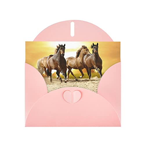 Pink Horse Grußkarte aus hochwertigem Perlenpapier, 10,2 x 15,2 cm, für Geburtstagskarte, Valentinstag, Hochzeitstag, Abschlussfeier, Einladungskarte usw. von DMORJ